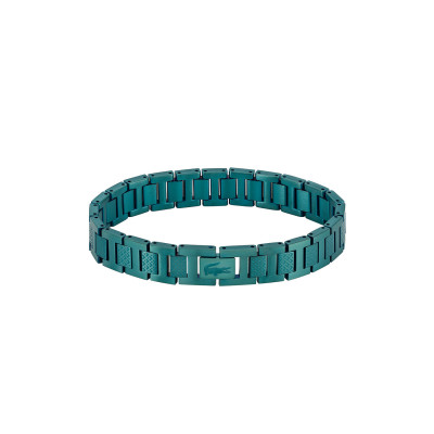 Lacoste Metropole LCJ2040420 groene stalen schakelarmband voor heren 10 mm breed - Lengte 19 cm