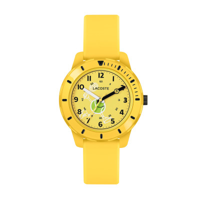 Lacoste Mini Tennis LC2030060 geel kinderhorloge met vrolijke groene tennisbal - Ø 32 mm