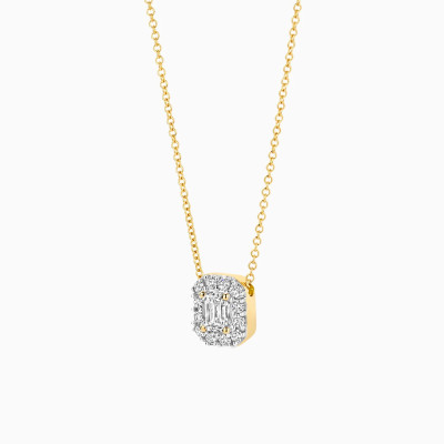 Blush Lab Diamonds LG3009Y gouden diamanten ketting 0.40 crt rechthoek 6.6 mm x 7.7 mm - Lengte 42 cm