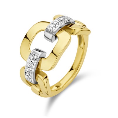 14-karaat-bicolor-gouden-schakelring-met-diamanten-tussenschakels