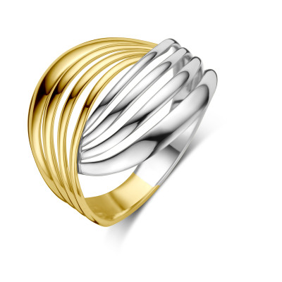 14-karaat-bicolor-ring-met-golvende-lijnen-in-glanzend-gouden-en-witgouden-afwerking-16-mm-breed