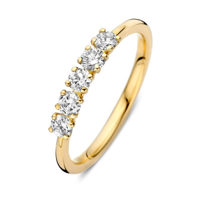 14-karaat-gouden-alliance-ring-met-vijf-natuurlijke-diamanten-0-50-crt-3-4-mm-breed