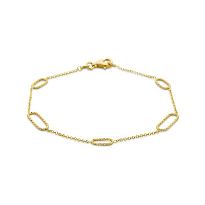 14-karaat-gouden-armband-met-gediamanteerde-ovale-hangers-1-2-mm-breed-lengte-19-cm