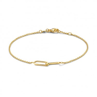 14-karaat-gouden-armband-met-papercliphangers-lengte-19-cm