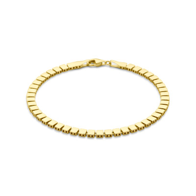 14-karaat gouden armband met vierkante schakels 3.9 mm breed - Lengte 19 cm