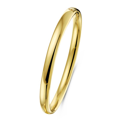 14-karaat gouden bangle glanzend 6 mm breed - Diameter 60 mm