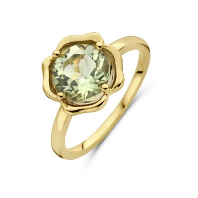 14-karaat-gouden-bloem-ring-met-groene-amethist