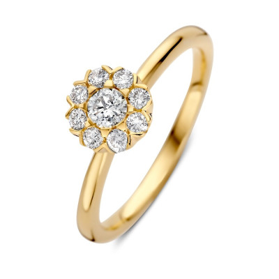 14-karaat-gouden-bloemvormige-entourage-ring-met-diamanten-0-41-crt-8-mm-breed