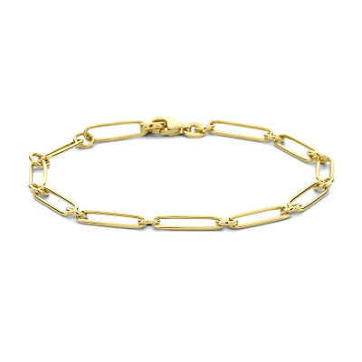 14-karaat gouden close for ever schakelarmband 4 mm breed - Lengte 19 cm