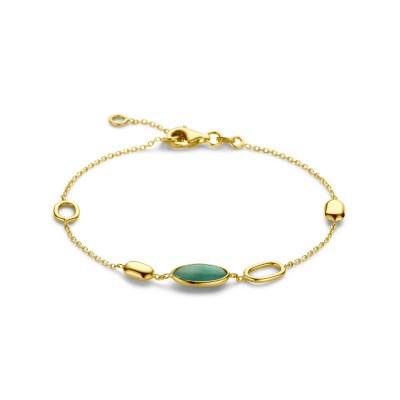 14-karaat-gouden-edelsteen-armband-met-groene-smaragd-edelsteen-lengte-17-19-cm