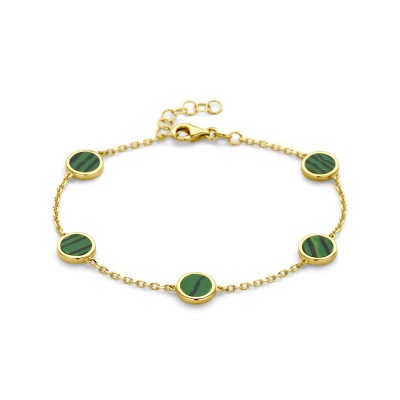 14-karaat-gouden-edelsteen-armband-met-ronde-groene-malachiet-lenge-16-18-cm