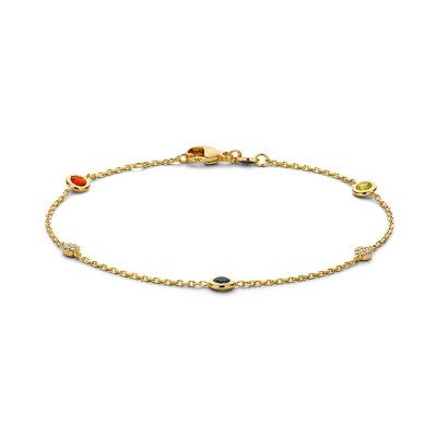14-karaat-gouden-edelsteen-armband-met-ronde-topaas-peridoot-vuuropaal-en-diamant-lengte-18-19-cm