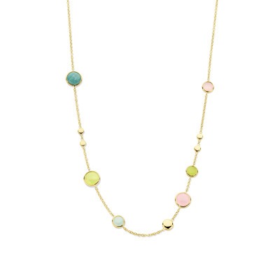 14-karaat-gouden-edelsteen-ketting-met-roze-groene-en-blauwe-kwarts-lengte-40-45-cm