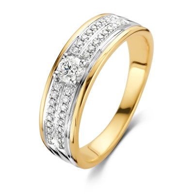 14-karaat-gouden-en-witgouden-ring-met-twee-diamanten-banen-0-34-crt