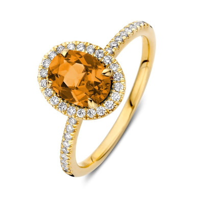 14-karaat-gouden-entourage-ring-met-oranje-citrien-1-14-crt-en-diamant-0-24-crt-11-mm-breed
