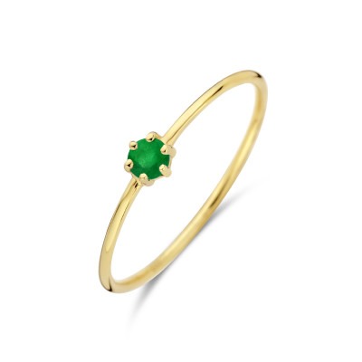 14-karaat-gouden-geboortesteen-ring-mei-groene-smaragd