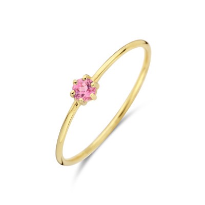 14-karaat-gouden-geboortesteen-ring-oktober-roze-toermalijn