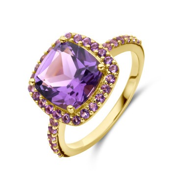 14-karaat-gouden-halo-ring-met-paarse-amethist