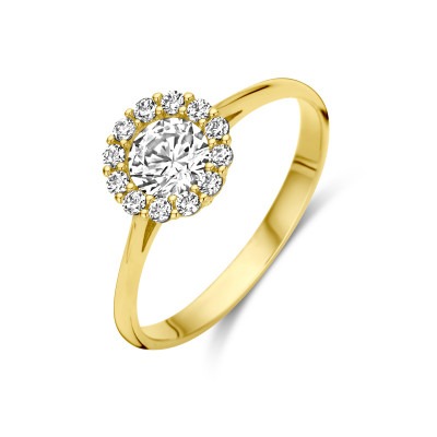 14-karaat-gouden-halo-ring-met-transparante-zirkonia