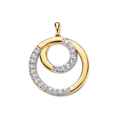 14-karaat-gouden-hanger-met-twee-rondjes-en-diamant