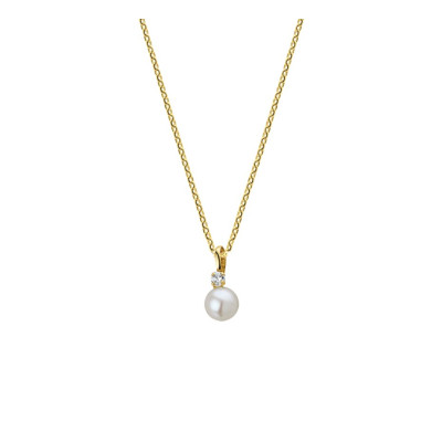 14-karaat gouden ketting met edelsteen parel