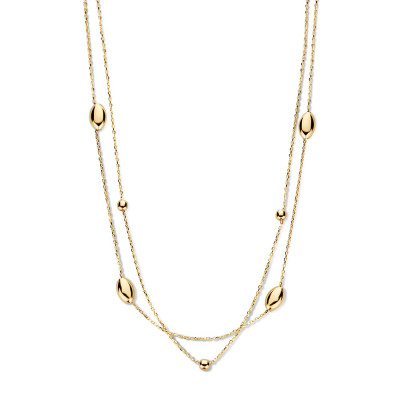 14-karaat-gouden-ketting-met-ronde-en-ovale-hangers-lengte-45-cm