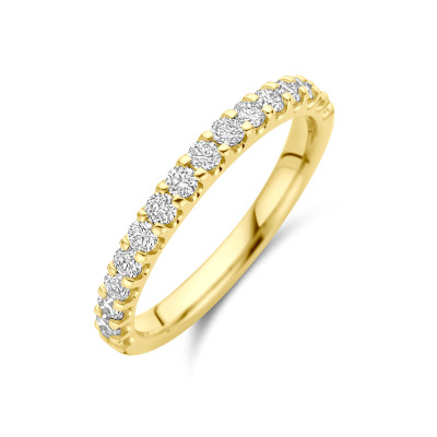 14-karaat gouden memoire ring met lab grown diamanten 0.51 crt 2.5 mm breed