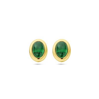 14-karaat-gouden-oorknoppen-met-synthetische-groene-smaragd-7-5-mm-x-9-8-mm