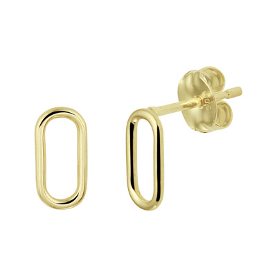 14-karaat-gouden-paperclip-oorknopjes-glanzend-afgewerkt-4-mm-breed-hoogte-7-mm