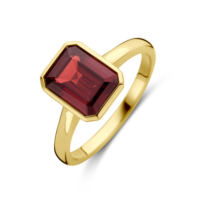 14-karaat-gouden-ring-met-dieprode-granaat-in-rechthoekige-vorm-10-mm-breed