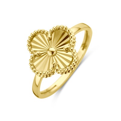14-karaat-gouden-ring-met-gestreepte-bloem-en-bolletjes