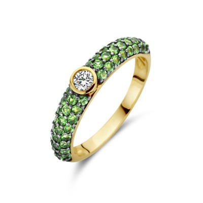14-karaat-gouden-ring-met-groen-tsavoriet-en-diamant-0-10-crt