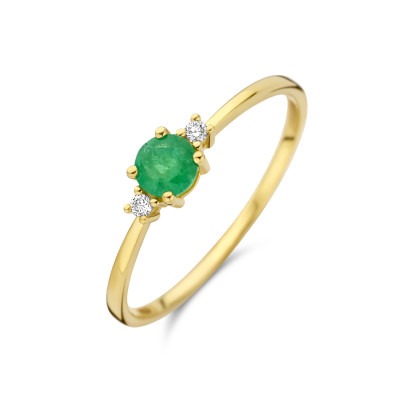 14-karaat-gouden-ring-met-smaragd-en-twee-diamanten-2-x-0-15-crt