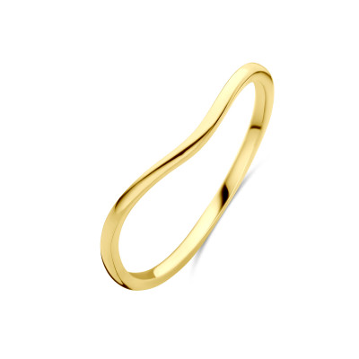 14-karaat gouden ring met subtiele golvende vorm 1 mm breed