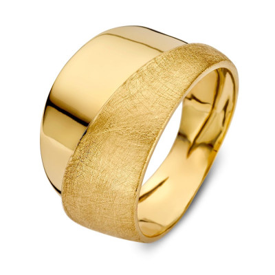 14-karaat-gouden-ring-van-13-5-mm-breed-met-glanzende-en-gematteerde-afwerking