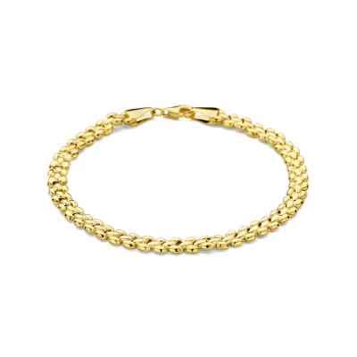 14-karaat gouden schakelarmband glanzend 4.8 mm breed - Lengte 18 cm