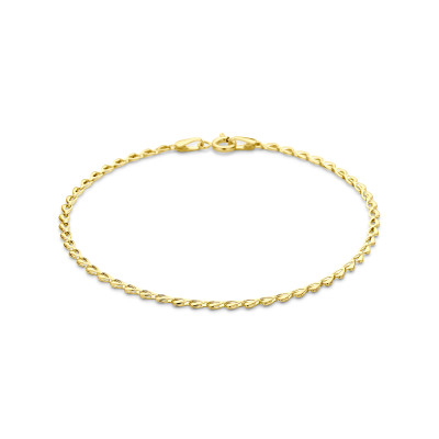14-karaat gouden schakelarmband met glanzende anker schakels 2.1 mm breed - Lengte 18.5 cm