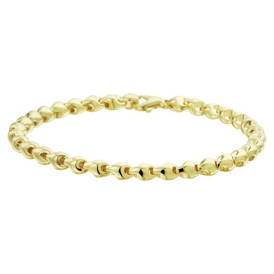 14-karaat gouden schakelarmband met glanzende schakels 5 mm breed - Lengte 19 cm