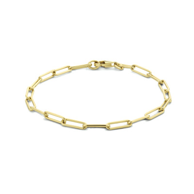 14-karaat gouden schakelarmband met paperclipschakels 3.6 mm breed - Lengte 19 cm