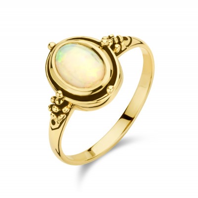 14-karaat-gouden-vintage-ring-met-opaal