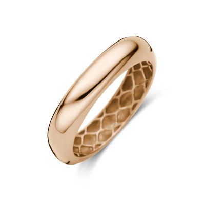 14-karaat roségouden ring glanzend voor dames 4 mm breed