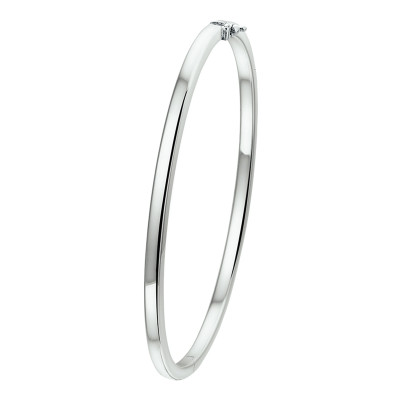 14-karaat witgouden bangle glanzend afgewerkt 3 mm breed - Diameter 61 mm