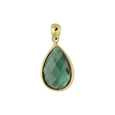 18-karaat-gouden-hanger-met-druppelvormige-groene-kwartssteen-9-mm-breed-hoogte-18-mm