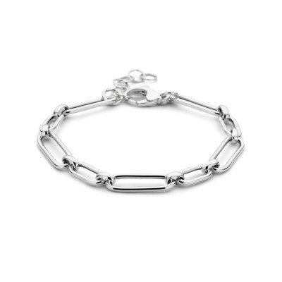 925 sterling zilveren schakelarmband met paperclip schakels 6 mm breed - Lengte 17-19 cm