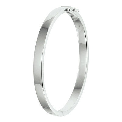 925 zilveren bangle gerodineerd glanzend afgewerkt 6 mm breed