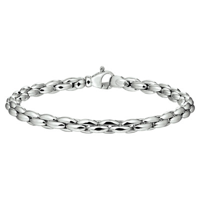 925 zilveren schakelarmband gedraaide ovale schakels 5 mm breed - Lengte 19.5 cm
