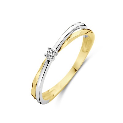 bicolor-gekruiste-ring-met-diamant-14-karaat-witgoud-en-geelgoud
