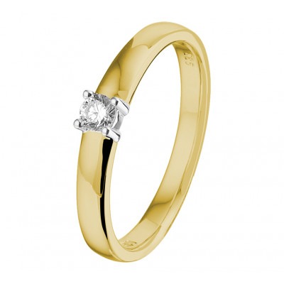 Bicolor gouden ring met diamant 