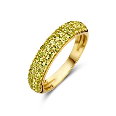 brede-14-karaat-gouden-ring-met-groene-peridoot