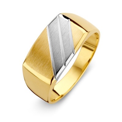 Chique bicolor ring geelgoud